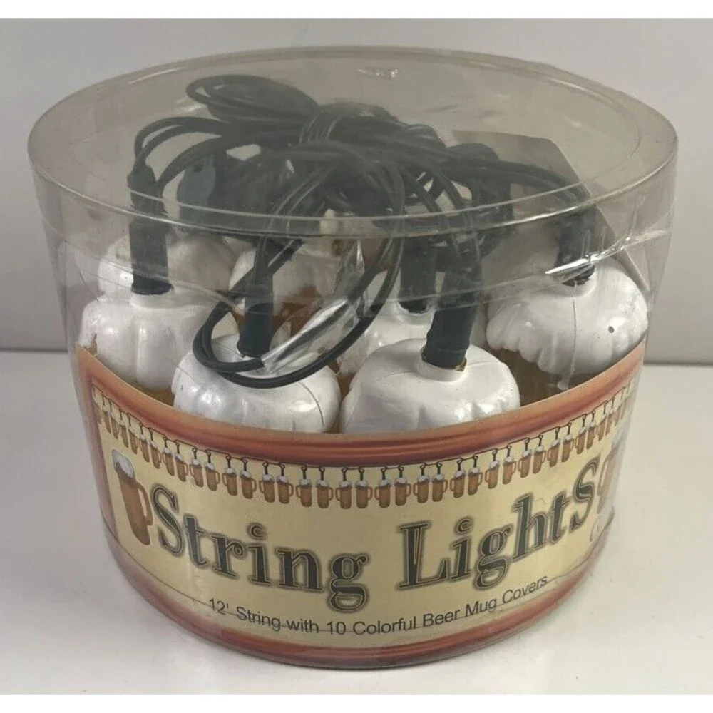 Beer Mug 10-Ct Indoor/Outdoor String Lights BRAND NEW